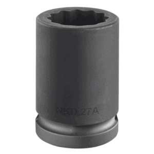 Impact socket for professional automotive and mechanical use, 3/4 inch drive, metric 12-point design, NKD.17A model.