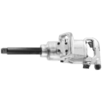 Facom long-reach impact wrench NM.1010LF2 shown in side view with black background, highlighting its robust design and extended reach.