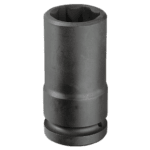 Long-reach 6-point thin-wall socket for automotive and industrial use, durable steel construction, compatible with Facom NMB tools.