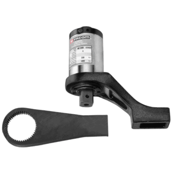 Facom NP.B torque multiplier with ergonomic handle and calibration label for precise torque application.
