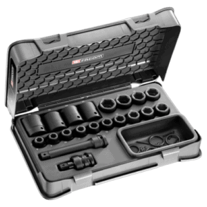Facom 528-piece industrial maintenance tool set in a durable case with sockets, ratchets, and accessories for professional repairs.