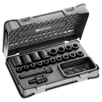 Facom 528-piece industrial maintenance tool set in a durable case with sockets, ratchets, and accessories for professional repairs.