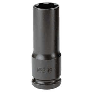 Facom NSB 1/2 drive long-reach metric thin-wall 6-point impact socket for automotive and industrial use.