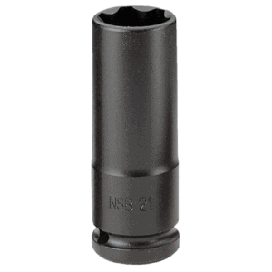 Facom NSB 1/2 drive long-reach metric thin-wall 6-point impact socket for automotive and industrial use.