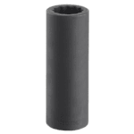 Impact socket with 1/2 inch drive, long reach, 12-point, black finish, model NSD.11L, designed for heavy-duty automotive and industrial use.