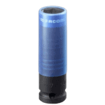 Facom 1/2 reinforced impact socket in blue with black base, designed for heavy-duty automotive and industrial use.