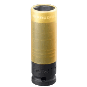 Facom 1/2 reinforced impact socket in gold and black, designed for heavy-duty automotive and industrial use.