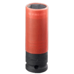 Facom 1/2 reinforced impact socket in red and black, designed for heavy-duty automotive and industrial use.