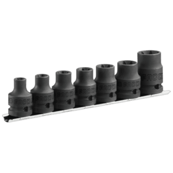 Facom 7-piece Torx impact socket rack set NSTX.J7 for professional automotive and mechanical use.