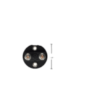 Black circular racing helmet vent with four screw holes, designed for Grand Prix Racewear safety gear.
