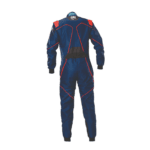 Grand Prix Racewear racing suit in blue with red accents, designed for motorsport safety and performance.
