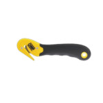 OMP Cutter for safety belts with yellow and black handle, used in motorsport safety equipment.