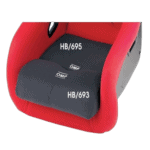 Racing helmet padding with HB/695 and HB/693 labels for safety and comfort in motorsport.
