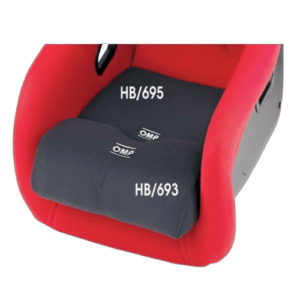Racing helmet padding with HB/695 and HB/693 labels for safety and comfort in motorsport.