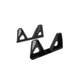 Black OMP seat brackets for HTC Evo VTR, designed for racing safety and support.