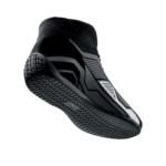 Black racing shoe with grip sole designed for motorsport safety and performance from Grand Prix Racewear.