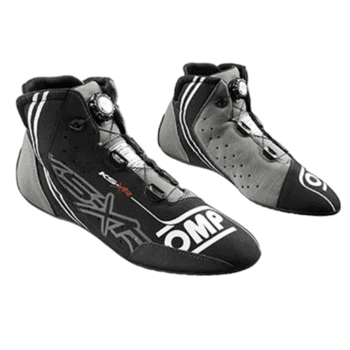 High-performance racing shoes from Grand Prix Racewear with advanced closure system and aerodynamic design for motorsport enthusiasts.