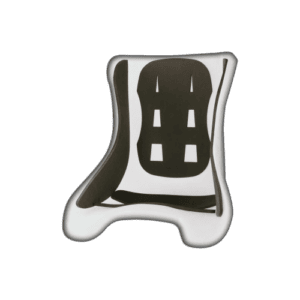 Grand Prix Racewear racing seat with ergonomic design and black and white colour scheme for motorsport safety and comfort.