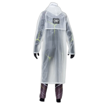 Grand Prix Racewear waterproof racing suit with OMP logo, designed for motorsport safety and protection.