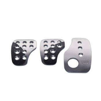 OMP Set of 3 Racing Pre-Curved Pedal - Silver