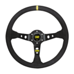 High-performance OMP racing steering wheel designed for motorsport and race car applications.