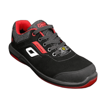Black and red Grand Prix Racewear safety shoe with durable design and protective features for motorsport enthusiasts.