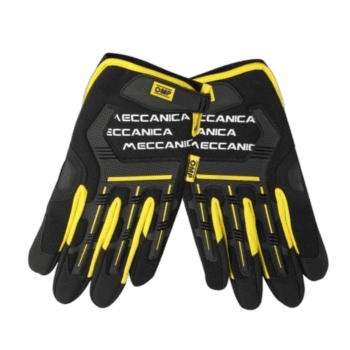 OMP Meccanica Mechanics Gloves - Black / Fluro Yellow