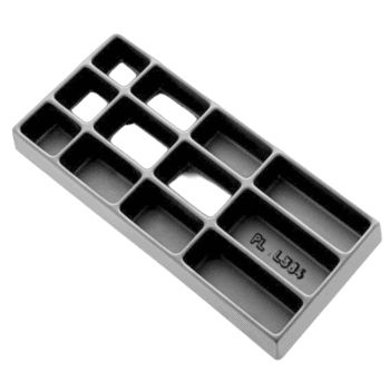 Facom small component storage module with 9 compartments for organisation and easy access.
