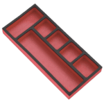 Facom storage set for small components in foam tray with multiple compartments for organisation.