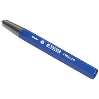 Facom centre punch with blue handle and metal tip, ideal for marking surfaces before drilling.