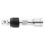 Close-up of Facom 280-piece helicopter maintenance tool with black knurled grip and silver metal shaft on black background.
