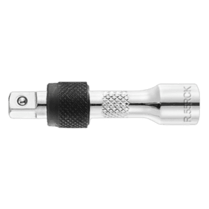 Close-up of Facom 280-piece helicopter maintenance tool with black knurled grip and silver metal shaft on black background.