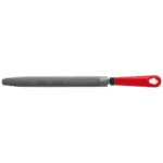 Facom RAB.DRDMDA half-round second-cut rasps medium cut with red handle for woodworking and shaping tasks.