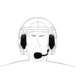 Grand Prix Racewear open face helmet with Earcups and communication headset for racing safety and communication.