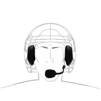 Grand Prix Racewear open face helmet with Earcups and communication headset for racing safety and communication.