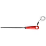 Facom half-soft round flat file with grip, used for precision metalworking and finishing tasks.