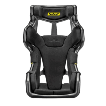 Sabelt racing seat designed for Grand Prix racewear, featuring ergonomic support and durable materials for high-performance motorsport safety.