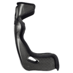 High-performance carbon fibre racing helmet chin guard for Grand Prix racewear, designed for safety and aerodynamics.