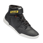 Sabelt racing shoe designed for motorsport safety and performance, featuring high ankle support and durable materials.