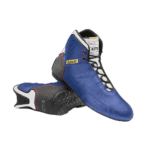 Sabelt racing shoes in blue and black with red accents, designed for motorsport safety and performance.