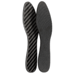 Carbon fibre racing shoe insoles designed for Grand Prix Racewear, offering lightweight support and durability for motorsport enthusiasts.