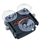 DigiROX electronic device with three transparent suction cups for racing applications, used in motorsport safety and data collection.