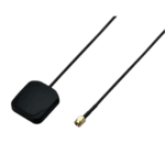 Wireless GPS antenna with black cable and gold connector for Grand Prix Racewear racing equipment.
