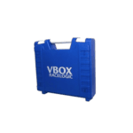 Blue VBOX RaceLogic case used for motorsport data analysis and telemetry recording.