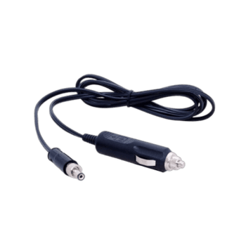 Car cigarette lighter power adapter with cable for vehicle electronic devices.