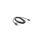 Black HDMI cable with gold-plated connectors for high-definition video and audio transfer.