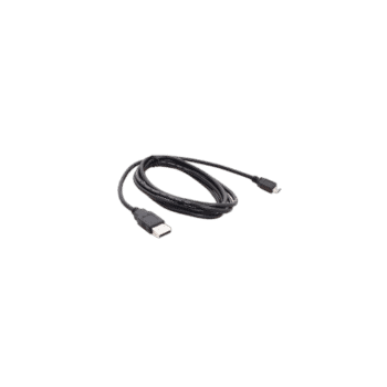 Black HDMI cable with gold-plated connectors for high-definition video and audio transfer.