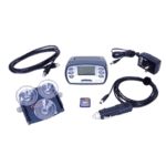 Motorcycle diagnostic tools and electronic devices for race performance tuning and data analysis.