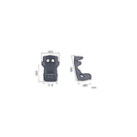 Racing seat with detailed measurements and ergonomic design for Grand Prix racewear.