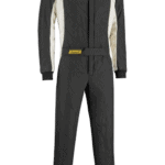 Sabelt TS1 Rocket Race Suit in black with white accents, designed for professional motorsport safety and performance.